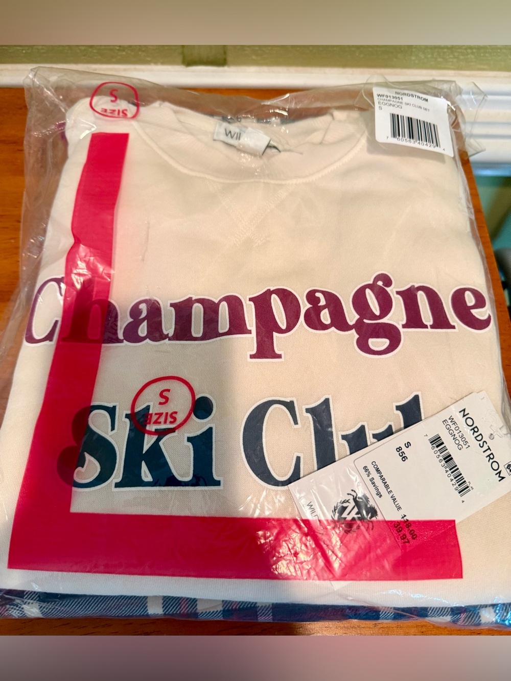 Wildfox Champagne Ski Club Plaid Pajama Set – NWT